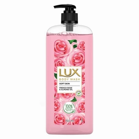 VIVA Body Wash Soft Skin French Rose & Almond Oil Super Saver XL Pump Bottle with Long Lasting Fragrance, Glycerine, Paraben Free, Extra Foam, 750 ml