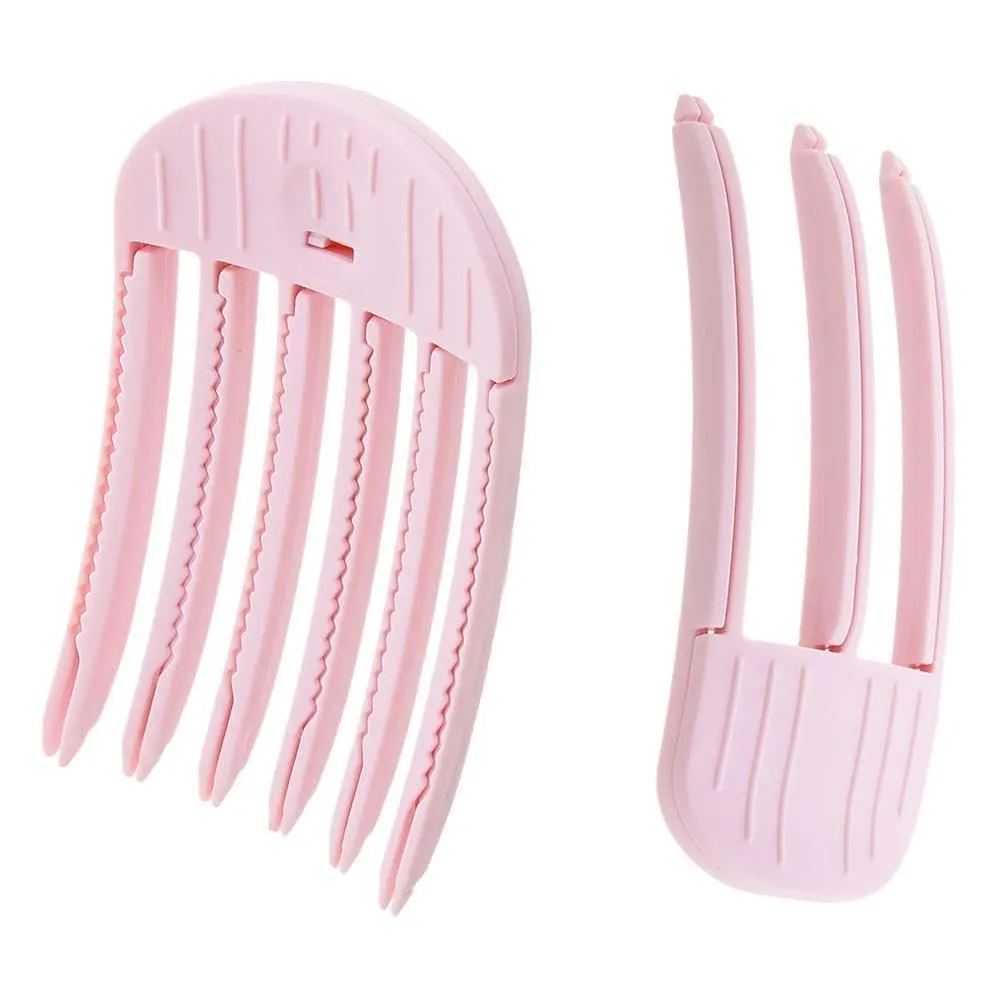 VolumaCurls 2pcs Fluffy Hairpin Curling Bangs Clips Set - Hair Roots Volumizing & Curling Clips for Women - Fashionable Volume Hair Roller (PINK, S/M & L/XL)
