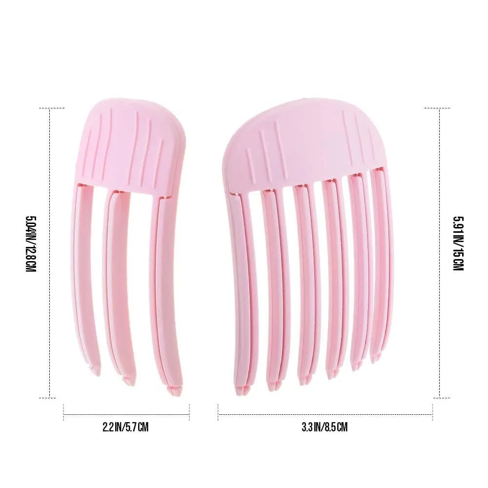 VolumaCurls 2pcs Fluffy Hairpin Curling Bangs Clips Set - Hair Roots Volumizing & Curling Clips for Women - Fashionable Volume Hair Roller (PINK, S/M & L/XL)
