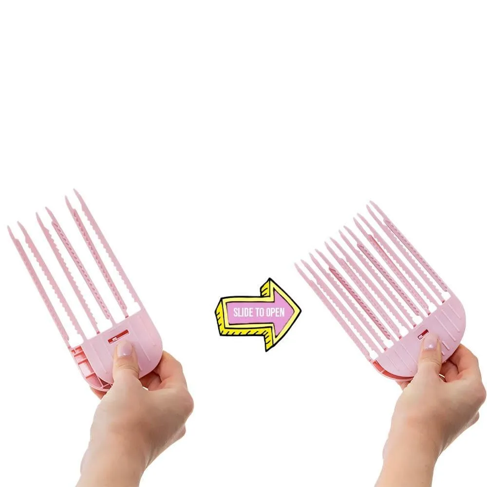 VolumaCurls 2pcs Fluffy Hairpin Curling Bangs Clips Set - Hair Roots Volumizing & Curling Clips for Women - Fashionable Volume Hair Roller (PINK, S/M & L/XL)