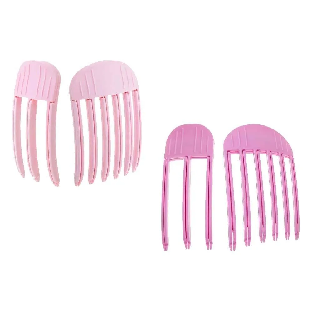 VolumaCurls 2pcs Fluffy Hairpin Curling Bangs Clips Set - Hair Roots Volumizing & Curling Clips for Women - Fashionable Volume Hair Roller (PINK, S/M & L/XL)