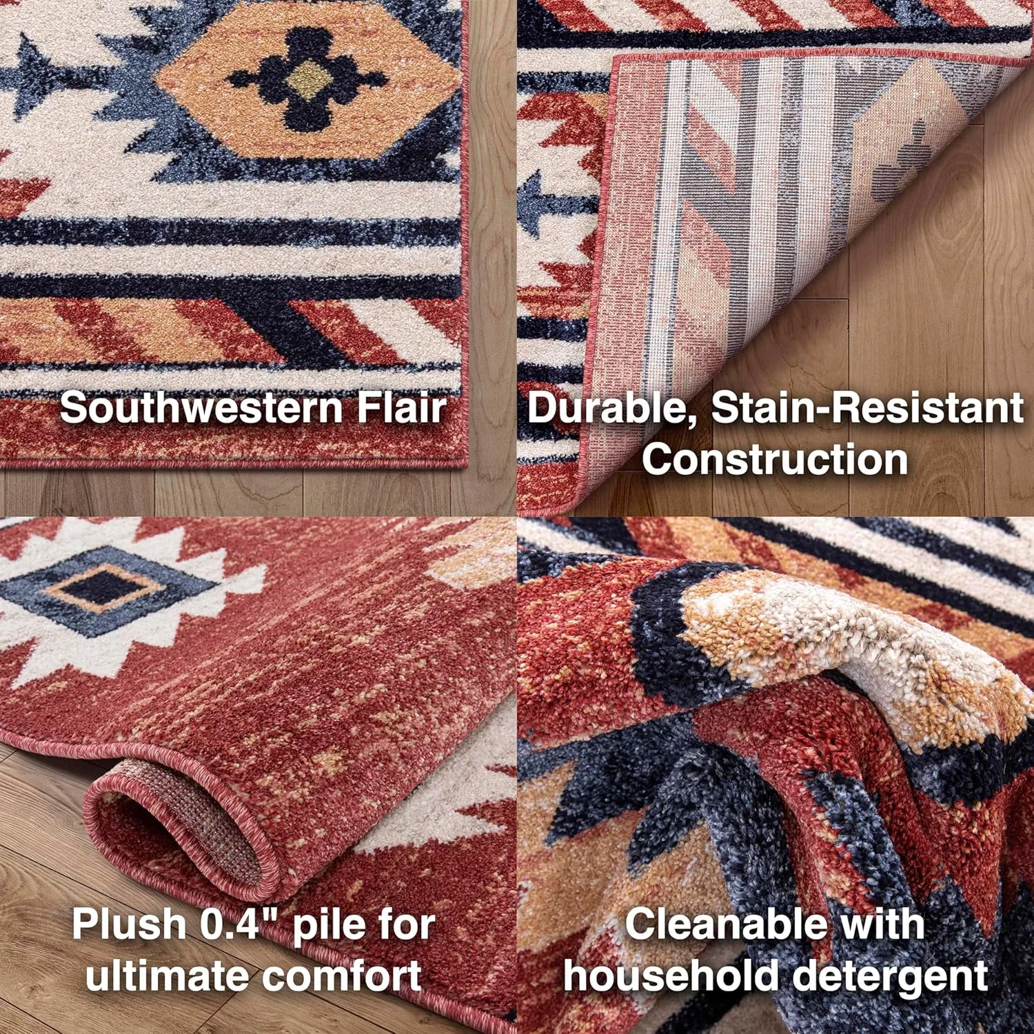 Well Woven Tulsa Lea Crimson Traditional Southwestern Tribal (2'7" x 9'10") Runner Rug