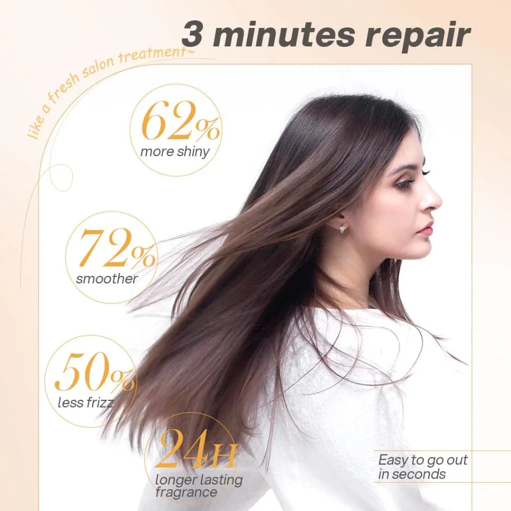 Wheat Protein Hair Mask Intensive Repair Treatment for Color-Treated，Damaged Hair Strengthens, Boosts Elasticity, Adds Volume, Locks in Moisture 16.9 Fl Oz