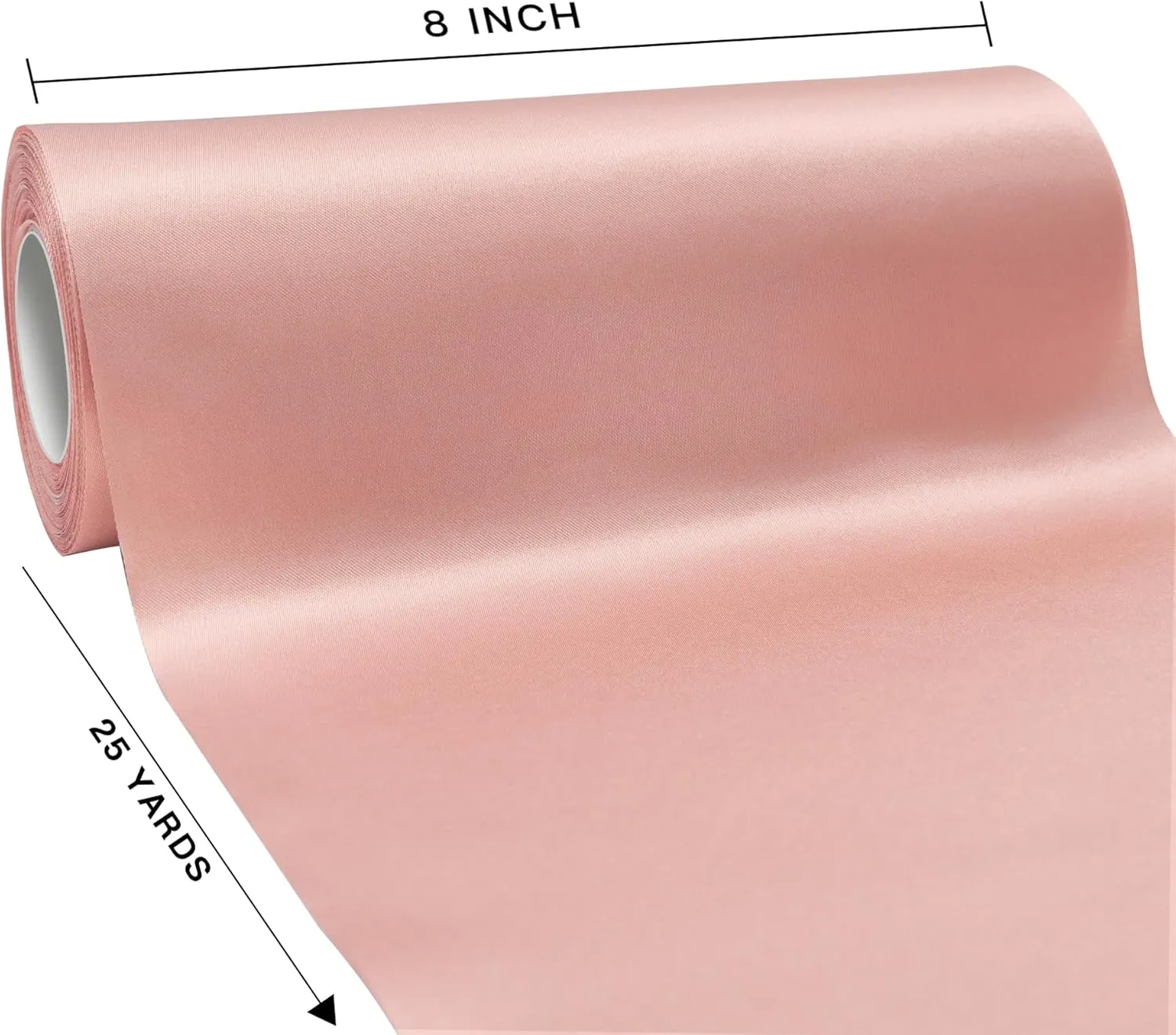 Wide Dusty Pink Satin Ribbon 8 Inch x 25 Yards Solid Fabric Ribbon for Cutting Ceremony kit Grand Opening Wedding Birthday Party Decoration Bows Chair sash