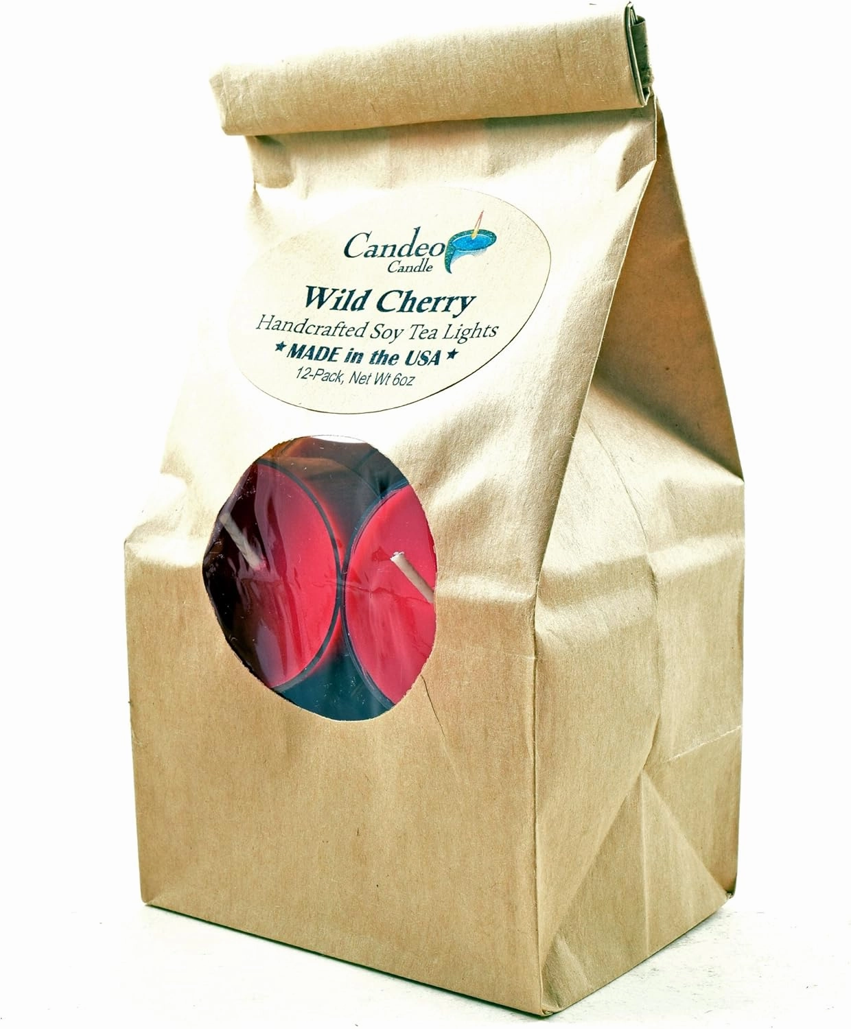 Wild Cherry Scented - Soy Tealight Candles, 12 Pack - Highly Scented - Handmade in The USA - Candeo Candle - Summer Scents