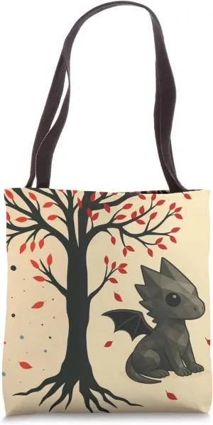 Windy Branches Dragon – Autumn Forest Fantasy Creature Tote Bag