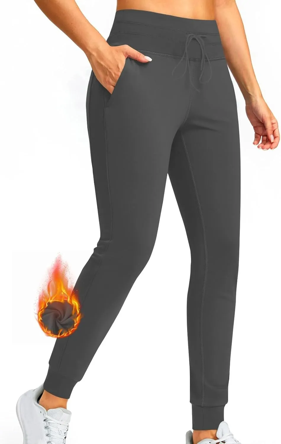 Women Fleece Lined Leggings Thermal Winter Warm Tights High Waisted Yoga Pants Winter Clothes with Pockets
