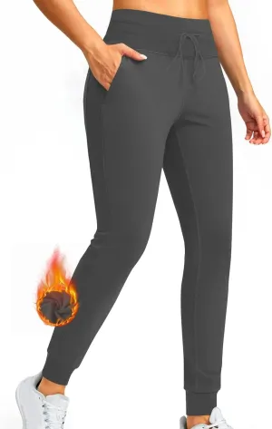 Women Fleece Lined Leggings Thermal Winter Warm Tights High Waisted Yoga Pants Winter Clothes with Pockets