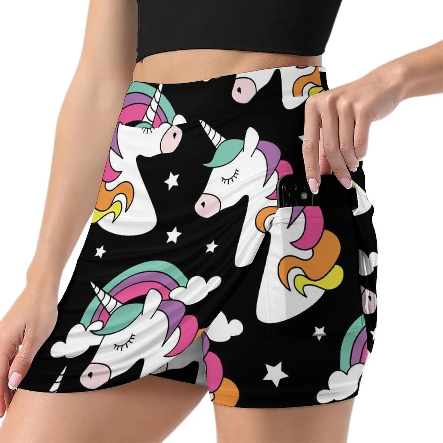 Women Workout Tennis Skirts with Pockets Activewear Sports Skort Built-in Shorts