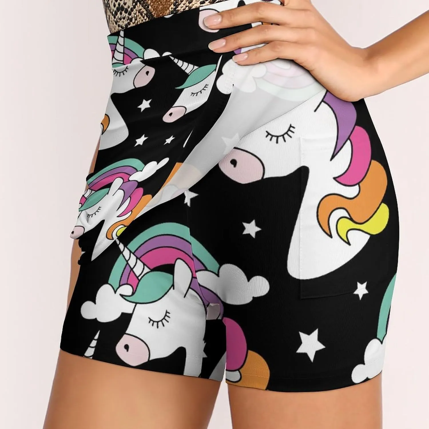 Women Workout Tennis Skirts with Pockets Activewear Sports Skort Built-in Shorts
