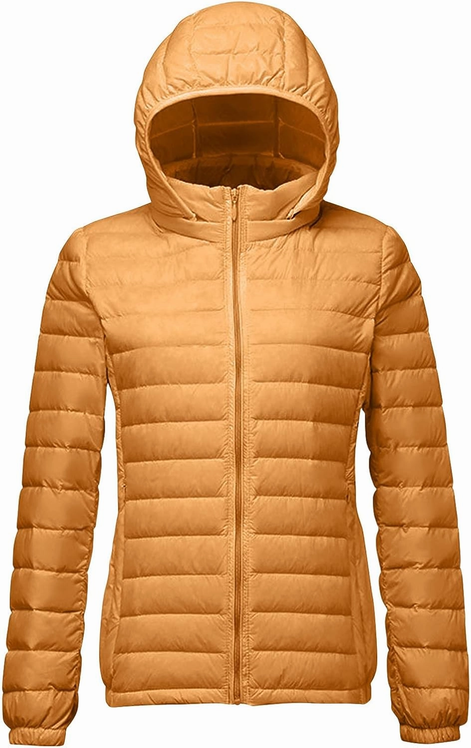 Women's Down Jacket Packable Lightweight Hooded Short Puffer Coat Padded Puffy Jackets with Detachable Hood