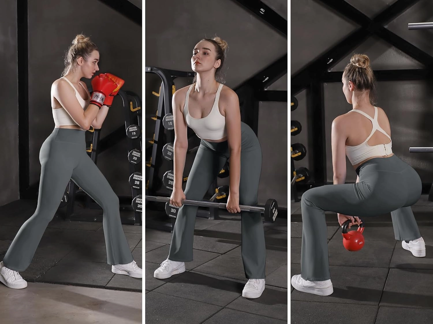 Women's High Waist Bootcut Yoga Pants Tummy Control Workout Flare Leggings