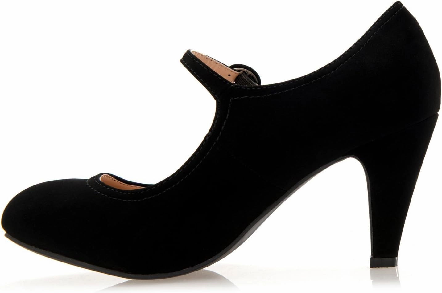 Women's Kitten Heels Mary Jane Pumps - Adorable Vintage Shoes- Unique Round Toe Design with an Adjustable Strap