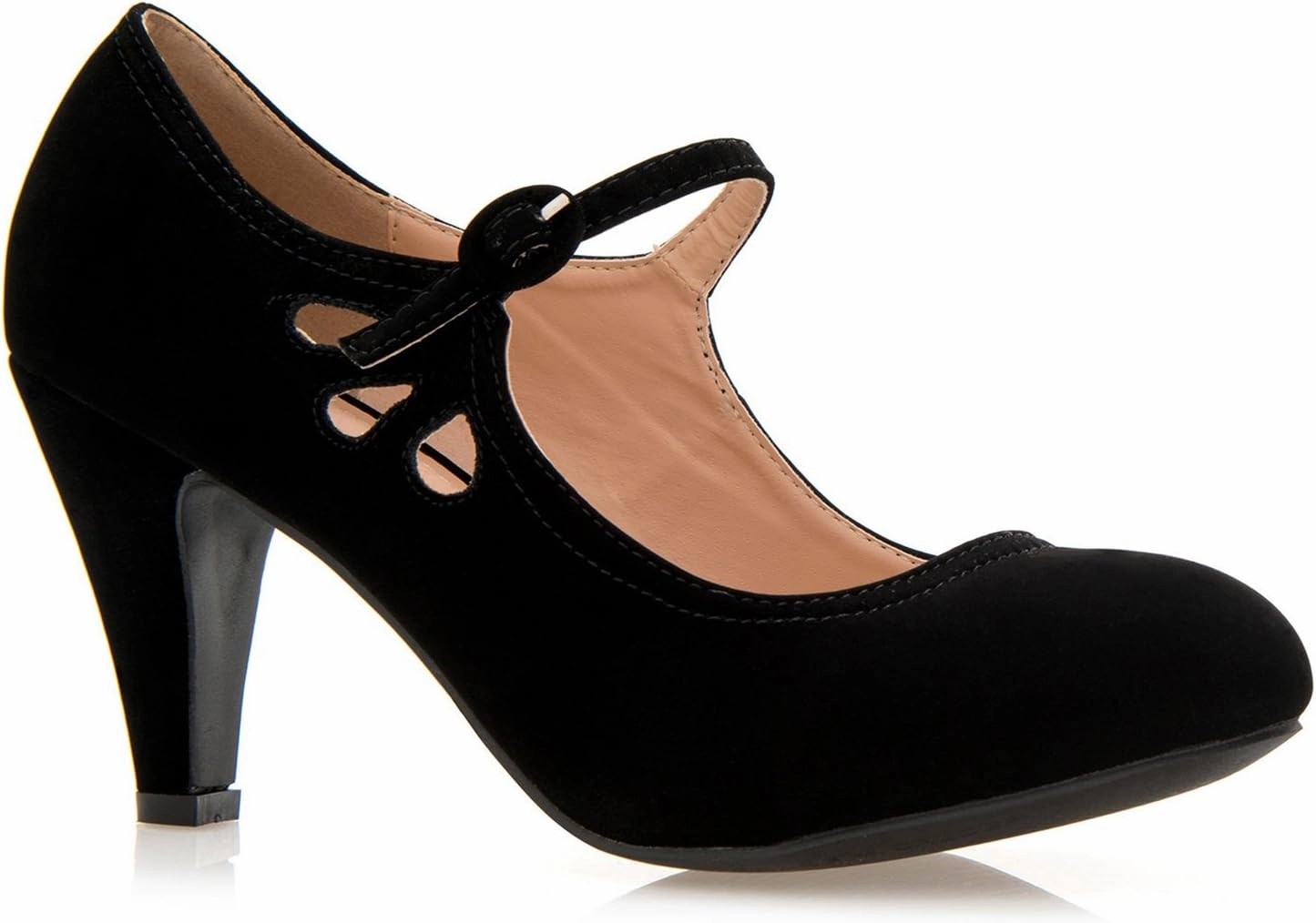 Women's Kitten Heels Mary Jane Pumps - Adorable Vintage Shoes- Unique Round Toe Design with an Adjustable Strap