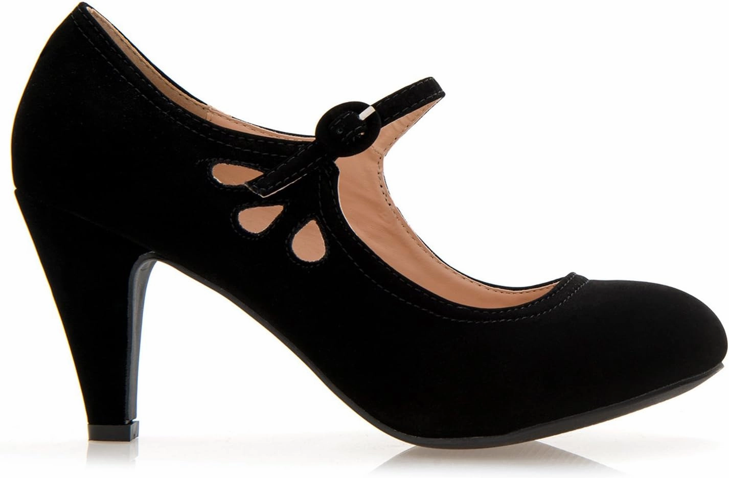 Women's Kitten Heels Mary Jane Pumps - Adorable Vintage Shoes- Unique Round Toe Design with an Adjustable Strap