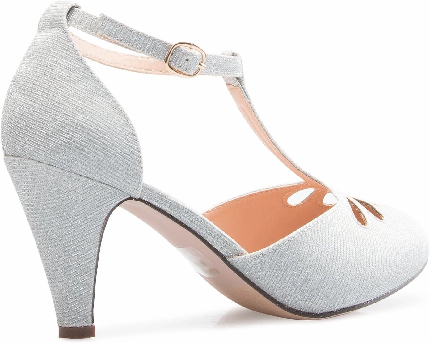 Women's Low Heels Mary Jane Pumps - Adorable Vintage Shoes- Unique Round Toe Design with an Adjustable T Strap