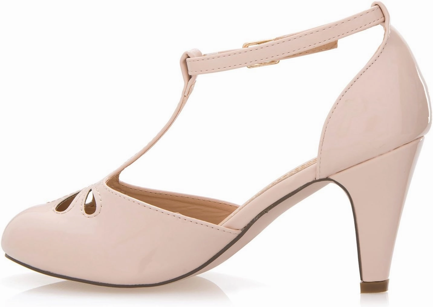 Women's Low Heels Mary Jane Pumps - Adorable Vintage Shoes- Unique Round Toe Design with an Adjustable T Strap