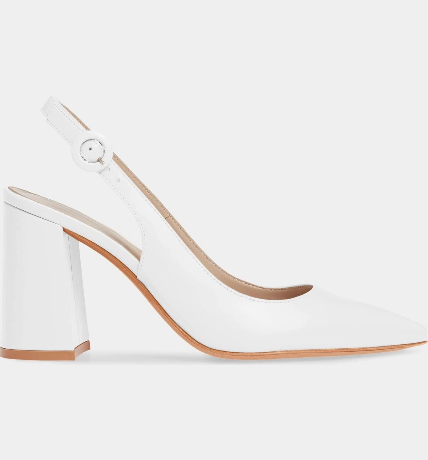 Women's Pointed Toe Block Heel Pumps Slingback Chunky Heel Slip On Work Party Dress Shoes