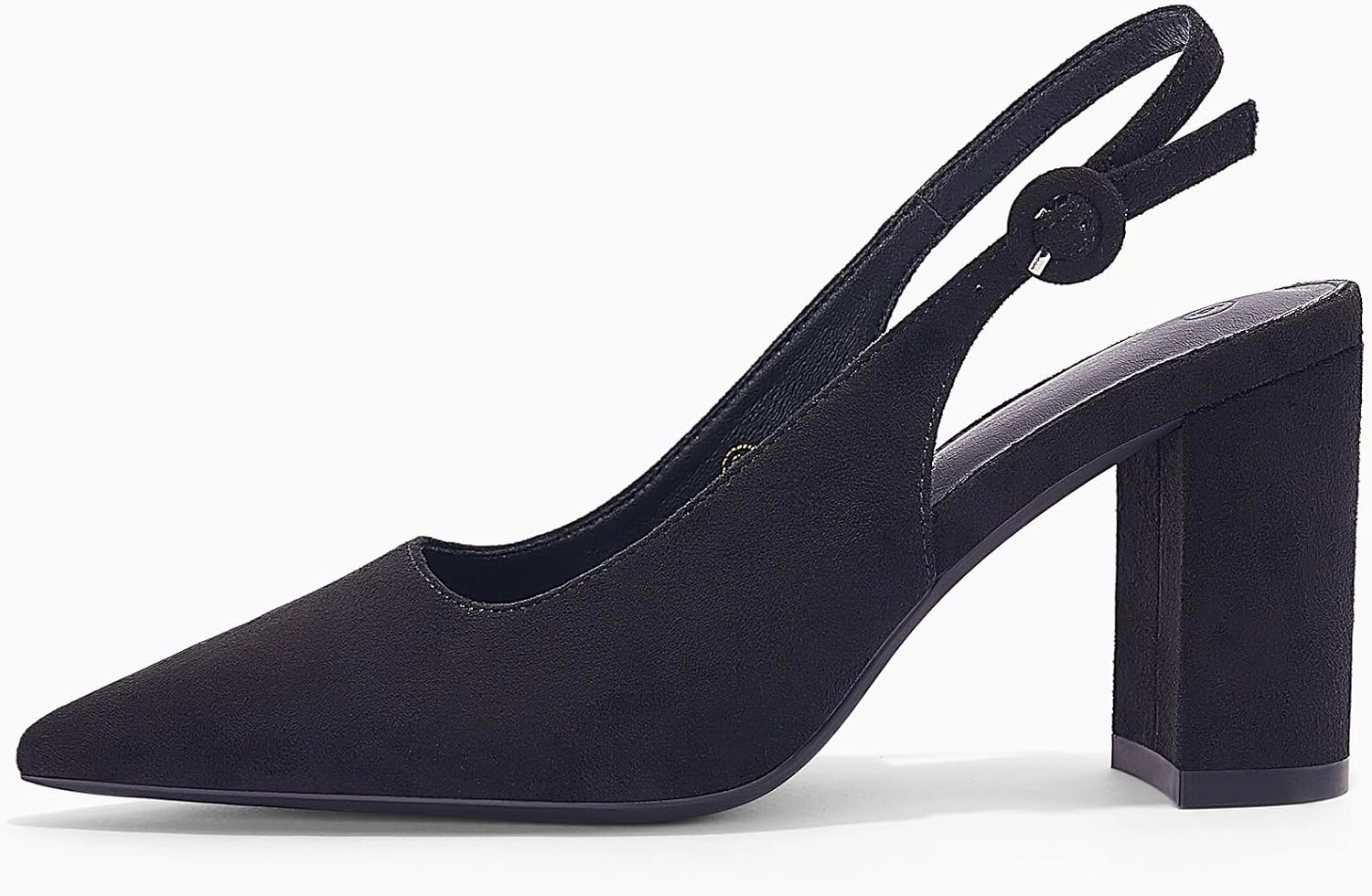 Women's Pointed Toe Block Heel Pumps Slingback Chunky Heel Slip On Work Party Dress Shoes