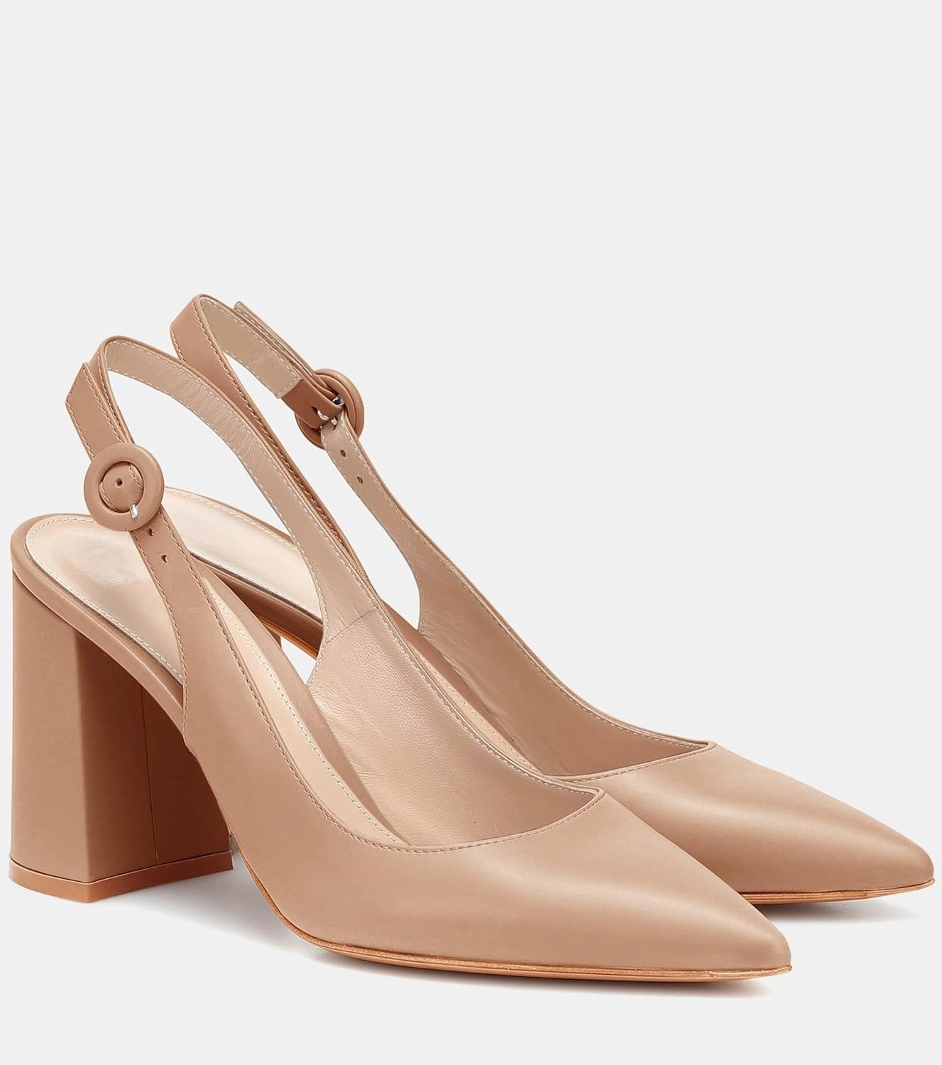 Women's Pointed Toe Block Heel Pumps Slingback Chunky Heel Slip On Work Party Dress Shoes