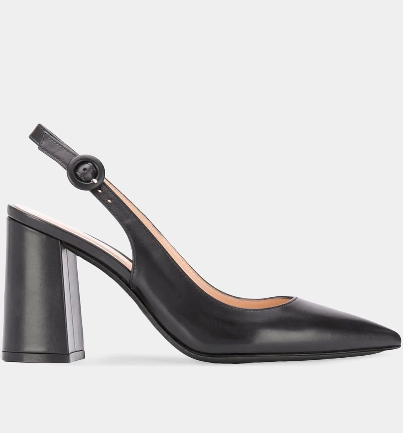 Women's Pointed Toe Block Heel Pumps Slingback Chunky Heel Slip On Work Party Dress Shoes