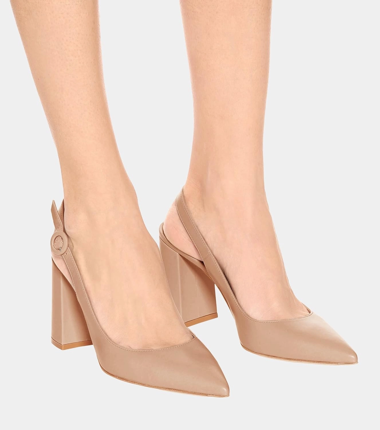 Women's Pointed Toe Block Heel Pumps Slingback Chunky Heel Slip On Work Party Dress Shoes