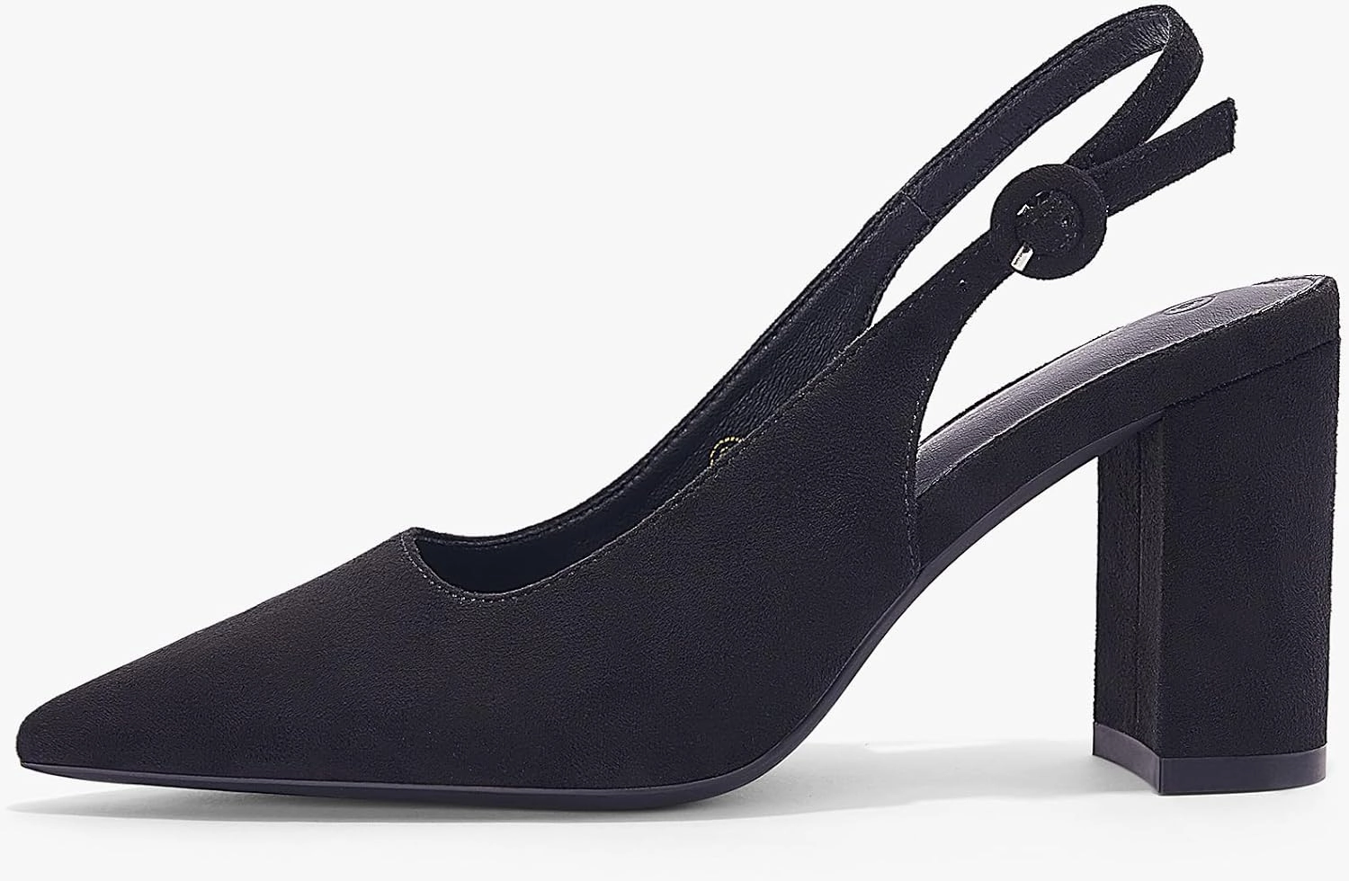 Women's Pointed Toe Block Heel Pumps Slingback Chunky Heel Slip On Work Party Dress Shoes