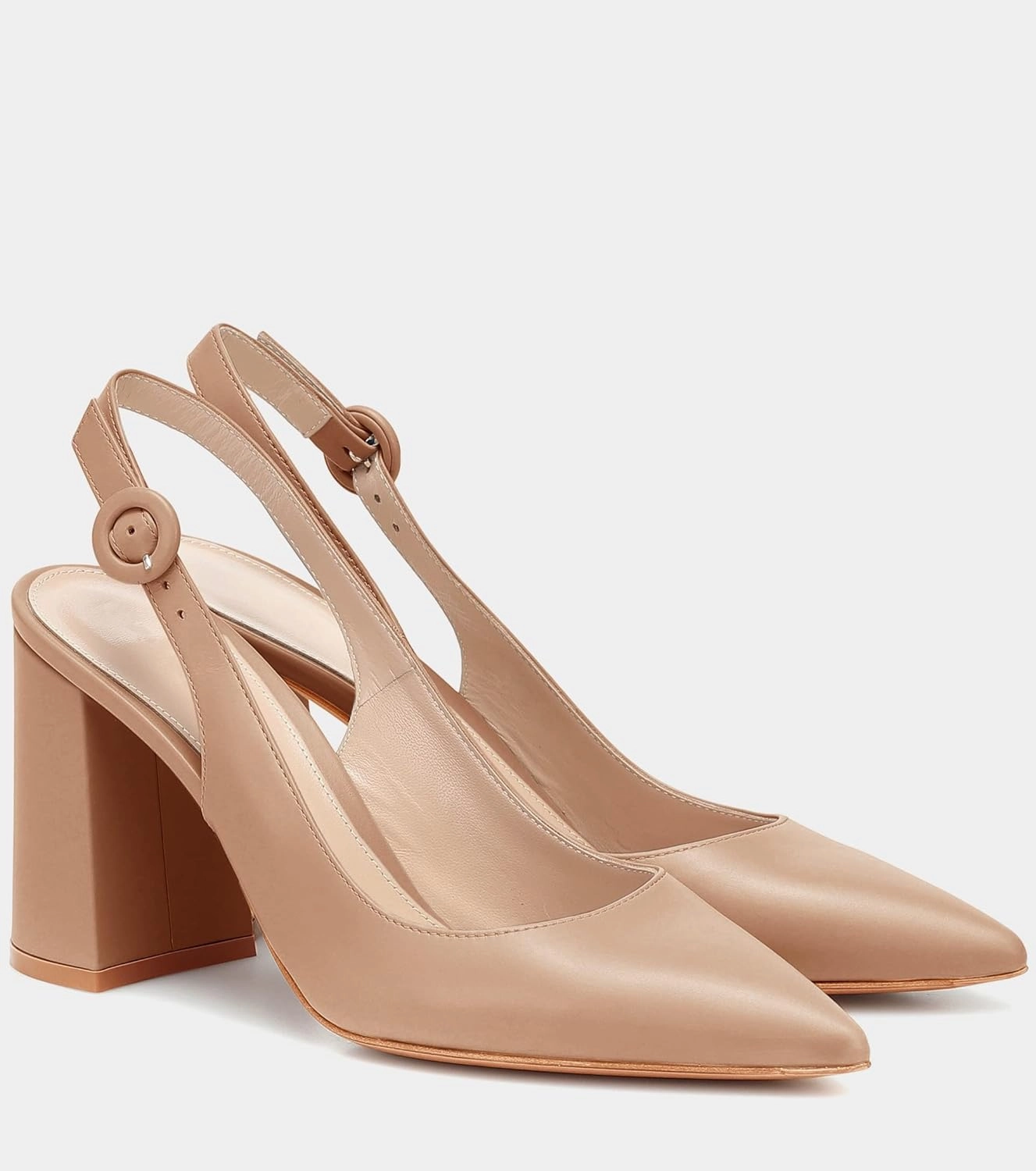 Women's Pointed Toe Block Heel Pumps Slingback Chunky Heel Slip On Work Party Dress Shoes