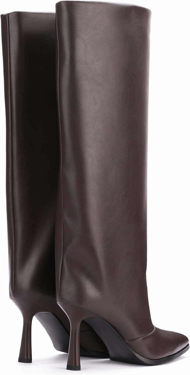 Women's Pointed Toe Knee High Boots Stiletto Heel Fashion Dressy High Heels Long Boots