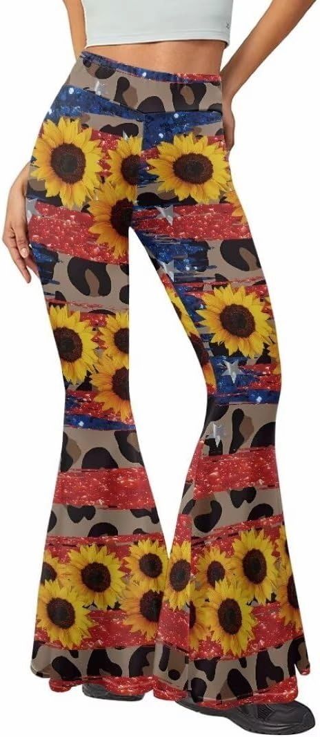Women's Stretch Wide Leg Pants Bootcut Crossover Sweatpants Flare Workout Pants High Waist Leggings Yoga Pants