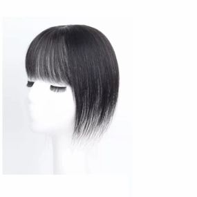 Women's Wig Wig Girls Head Patch White Hair Real Hair Thin Fluffy Increase Hair Volume Wig Piece Women's Wigs Hair Piece(05-(7-8) 25CM-black)
