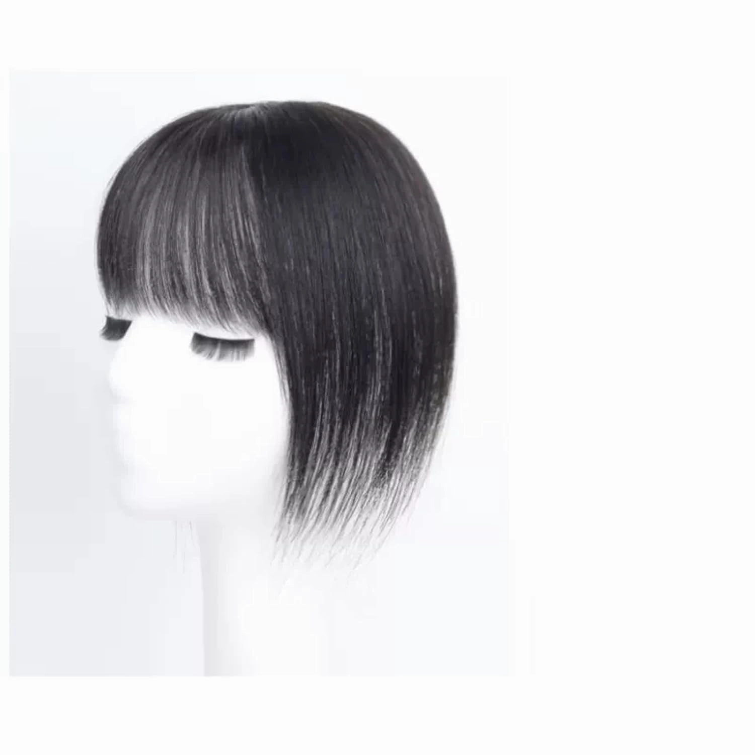 Women's Wig Wig Piece Female Head of Hair Patch Piece Cover White Hair Real Hair Real Hair Fluffy Increase Hair Volume Wig Piece Women's Wigs Hair Piece(05-(7x8) 25CM black)