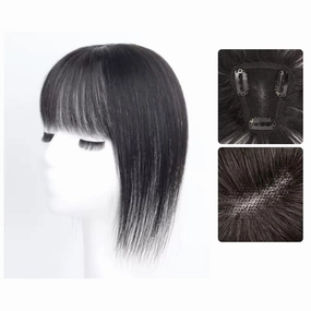 Women's Wig Wig Piece Female Head of Hair Patch Piece Cover White Hair Real Hair Real Hair Fluffy Increase Hair Volume Wig Piece Women's Wigs Hair Piece(07-(7x8) 30CM black)