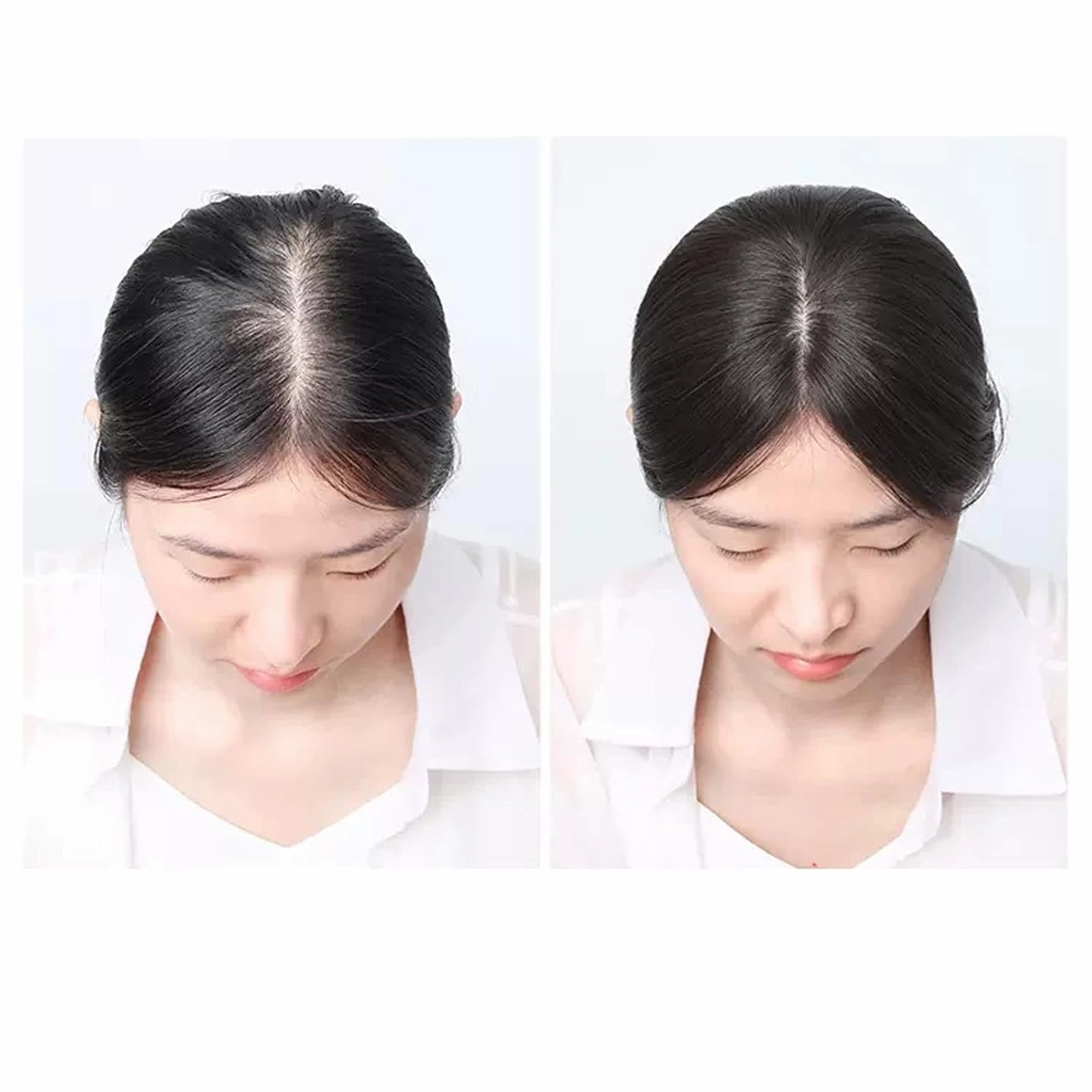 Women's Wig Wig Piece Female Head of Hair Patch Piece Cover White Hair Real Hair Real Hair Fluffy Increase Hair Volume Wig Piece Women's Wigs Hair Piece(07-(7x8) 30CM black)