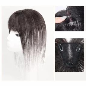 Women's Wig Wig Piece Real Hair to Cover Gray Hair Thin Head of Hair Patch Piece Real Hair Fluffy Increase Hair Volume Fake Bangs Women's Wigs Hair Piece(07-(12-13) 30CM-black)