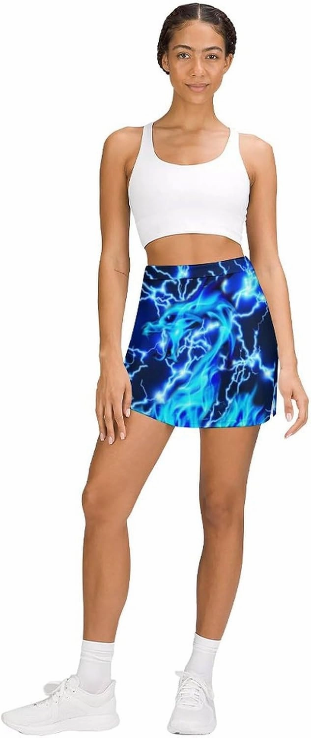 Women Workout Tennis Skirts with Pockets Activewear Sports Skort Built-in Shorts