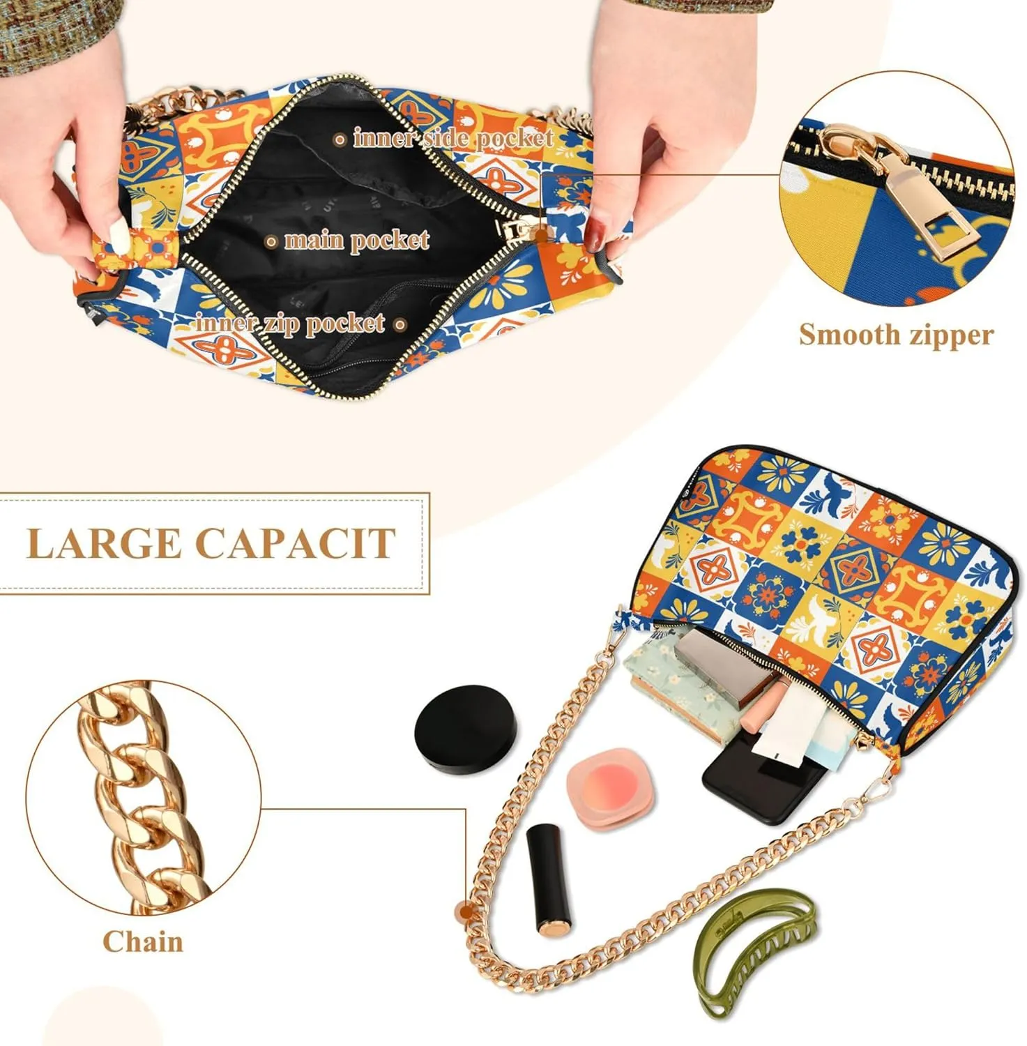 Women's Handbags Tote Crossbody Bag Stylish Purse Ladies Shoulder Bag Handbag Red Lipstick Kiss Crescent Bag