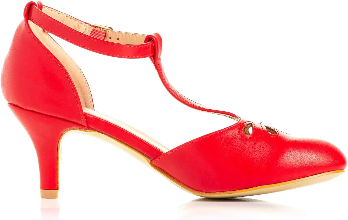Women's Jamie-01 Vintage Round Toe T-Strap Mary Jane Costume Dress High Heel Swing Shoe with Sexy 3" Heel for Every Flapper