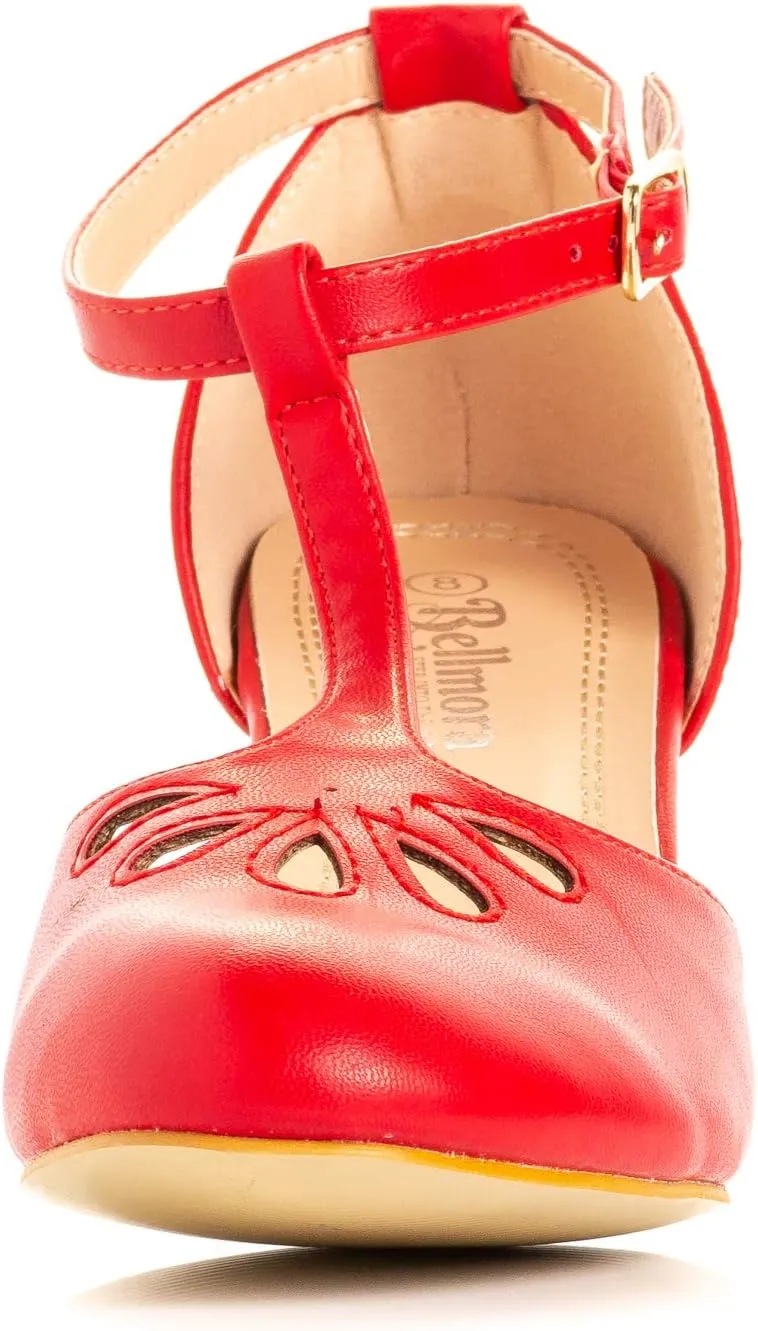 Women's Jamie-01 Vintage Round Toe T-Strap Mary Jane Costume Dress High Heel Swing Shoe with Sexy 3" Heel for Every Flapper