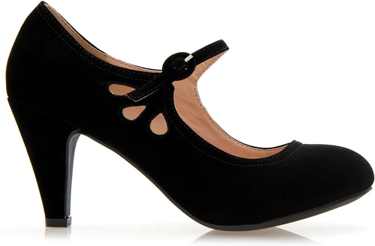 Women's Kitten Heels Mary Jane Pumps - Adorable Vintage Shoes- Unique Round Toe Design with an Adjustable Strap