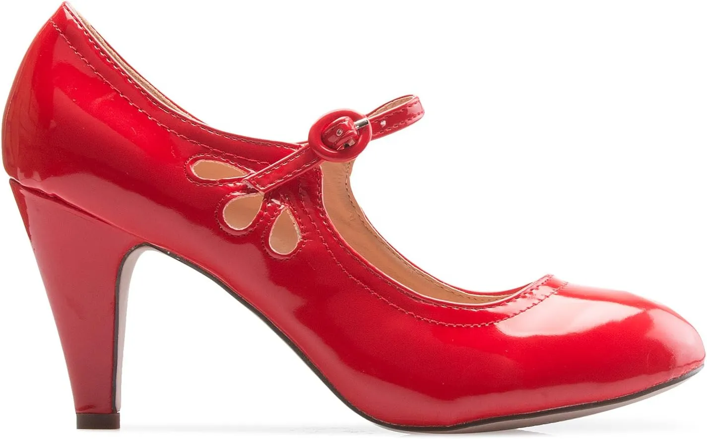Women's Kitten Heels Mary Jane Pumps - Adorable Vintage Shoes- Unique Round Toe Design with an Adjustable Strap