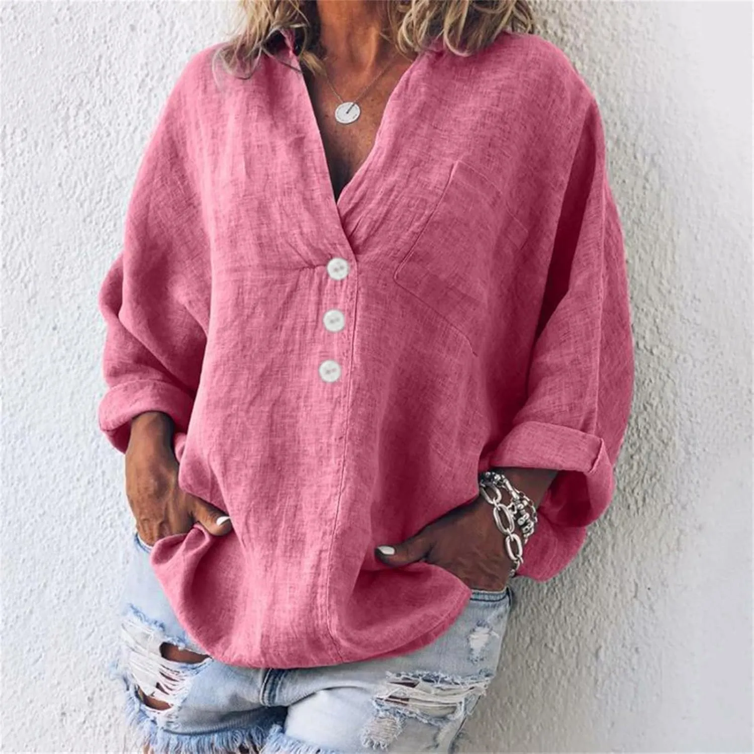 Womens Long Sleeve Button Down Women's Floral Butterfly Print Natural Autumn Casual Long Sleeve Loose Fit Collared