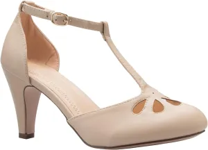 Women's Low Heels Mary Jane Pumps - Adorable Vintage Shoes- Unique Round Toe Design with an Adjustable T Strap