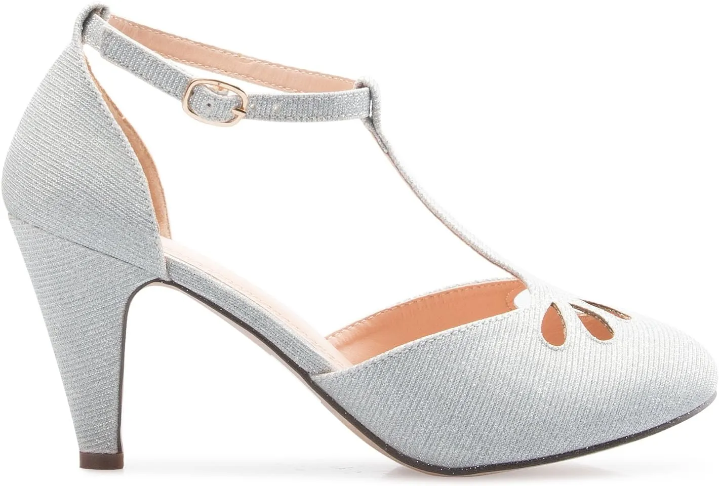 Women's Low Heels Mary Jane Pumps - Adorable Vintage Shoes- Unique Round Toe Design with an Adjustable T Strap