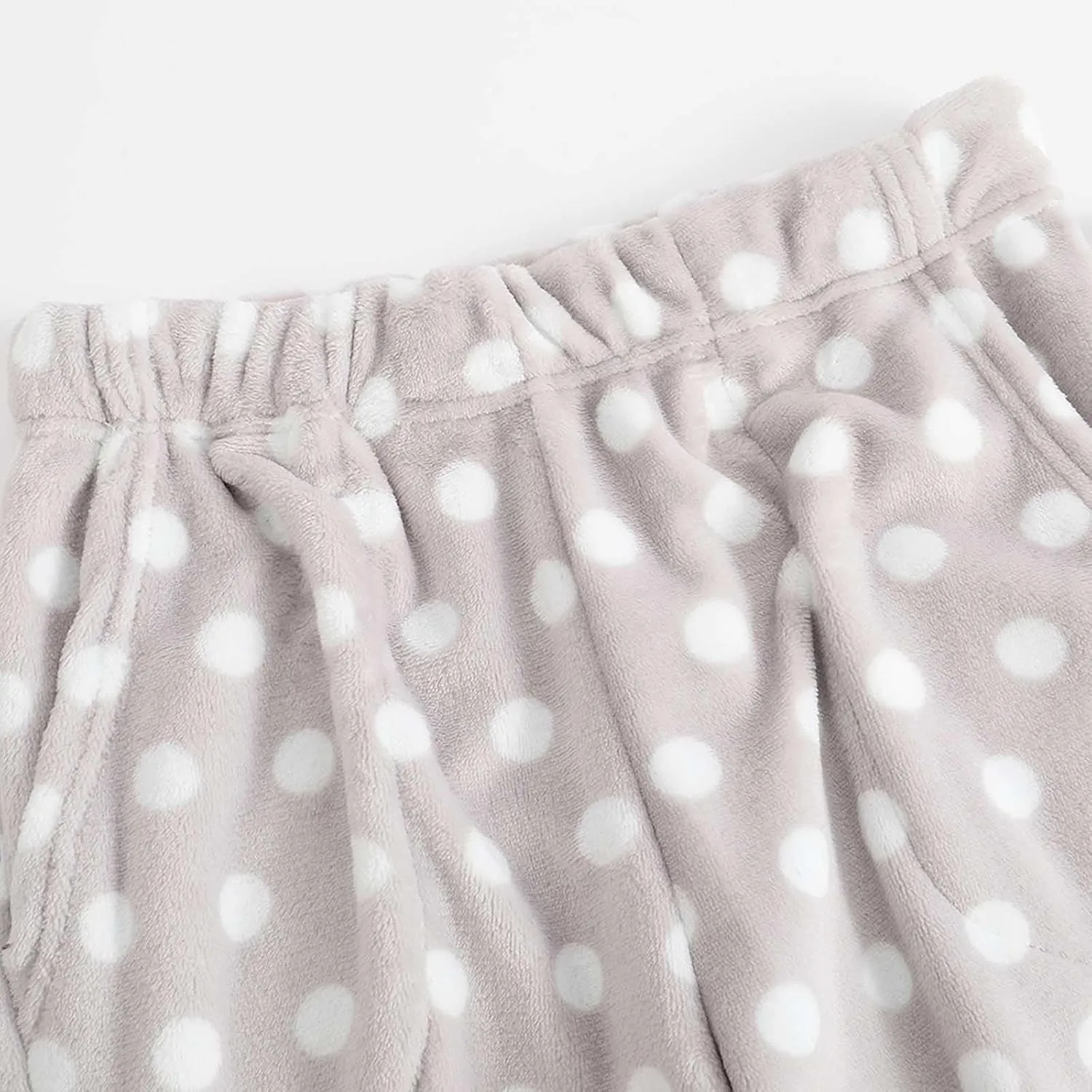 Womens Polka Dot Print Plush Pajama Pants Winter Warm Fleece Fuzzy Pj Bottoms Wide Leg Cozy Lounge Pants Sleepwear