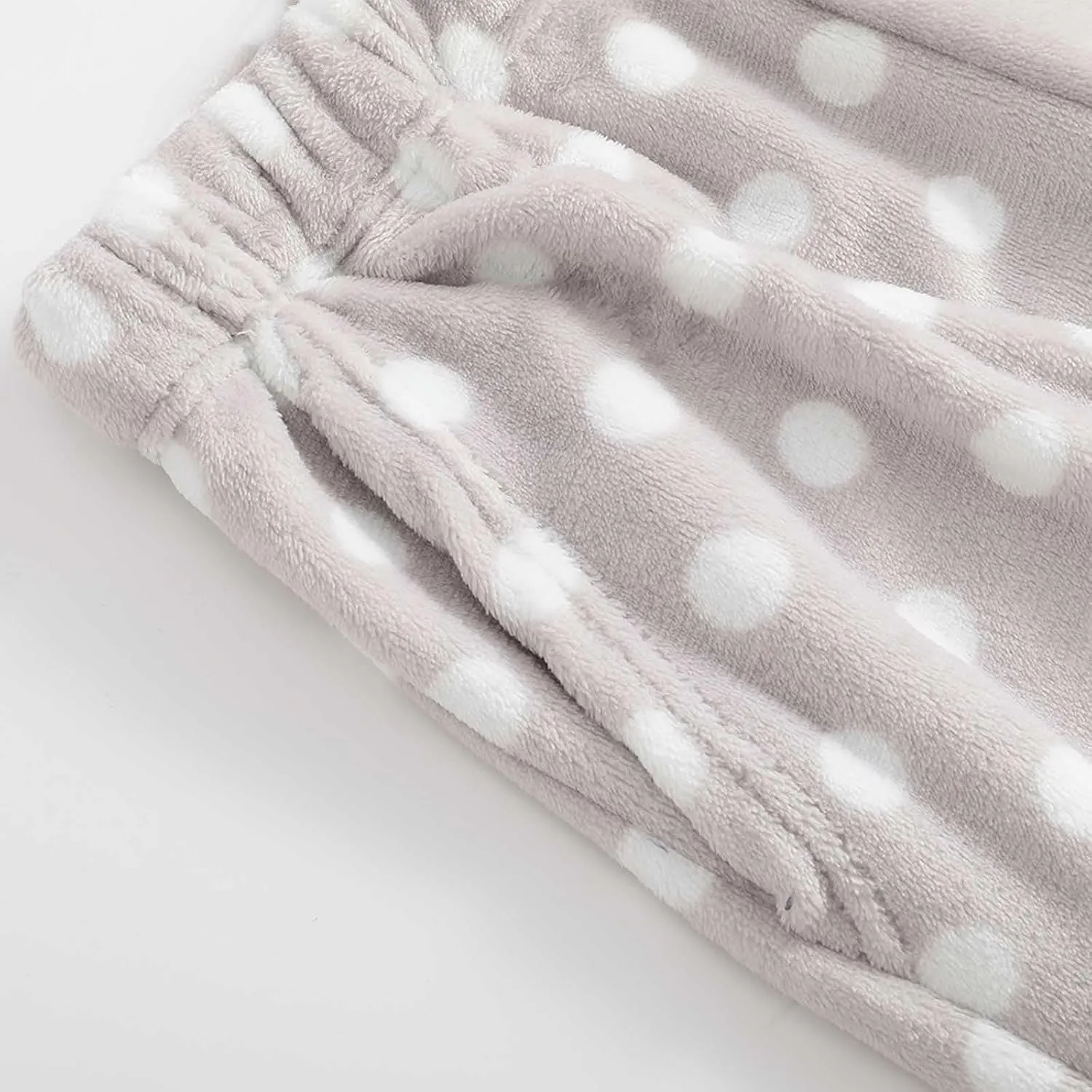 Womens Polka Dot Print Plush Pajama Pants Winter Warm Fleece Fuzzy Pj Bottoms Wide Leg Cozy Lounge Pants Sleepwear