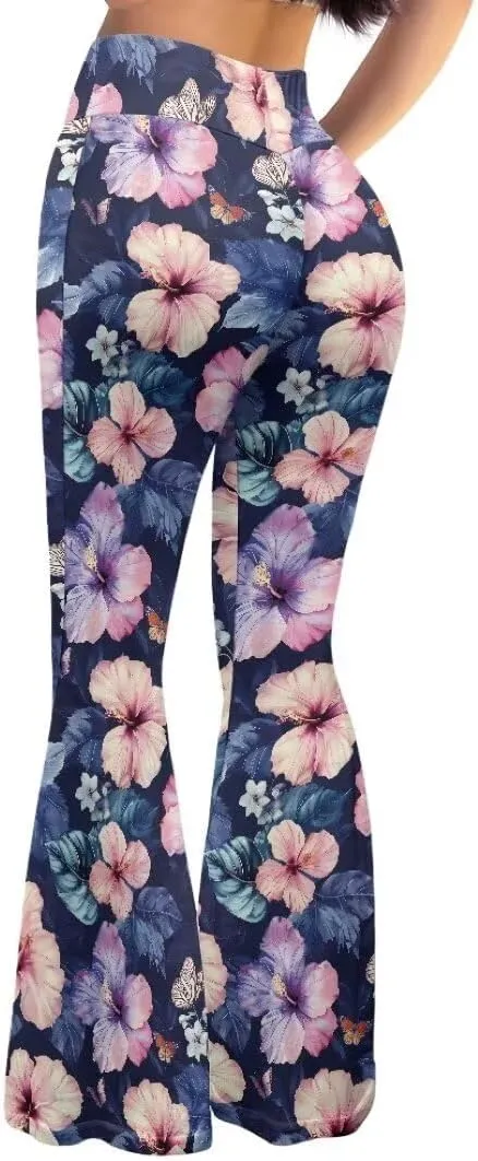 Women's Stretch Wide Leg Pants Bootcut Crossover Sweatpants Flare Workout Pants High Waist Leggings Yoga Pants