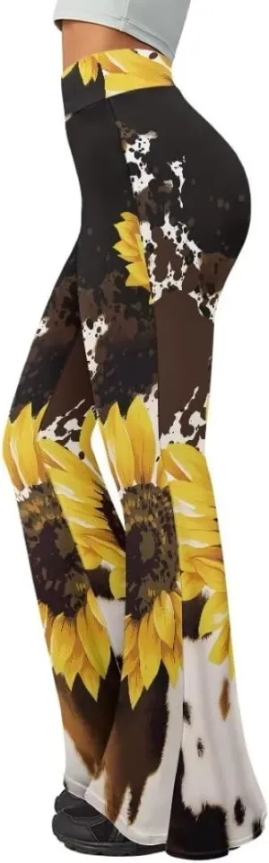 Women's Stretch Wide Leg Pants Bootcut Crossover Sweatpants Flare Workout Pants High Waist Leggings Yoga Pants