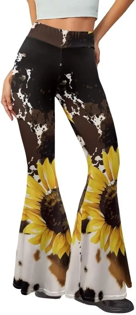 Women's Stretch Wide Leg Pants Bootcut Crossover Sweatpants Flare Workout Pants High Waist Leggings Yoga Pants