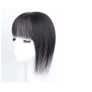 Women's Wig Wig Girls Head Patch White Hair Real Hair Thin Fluffy Increase Hair Volume Wig Piece Women's Wigs Hair Piece(07-(7-8) 30CM-black)